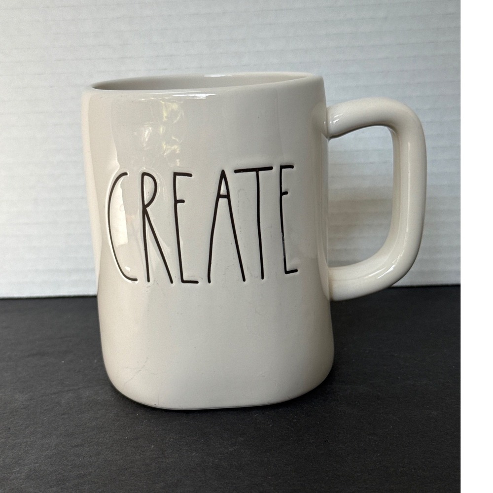 Rae Dunn CREATE Coffee Mug Artisan Collection by Magenta Ivory Ceramic Farmhouse